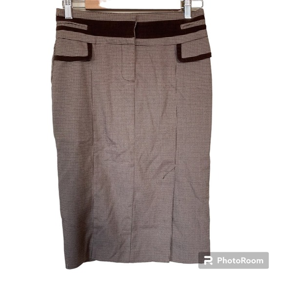bebe Dresses & Skirts - Bebe Brown Houndstooth Pencil Dark Light Academia Skirt Size 8